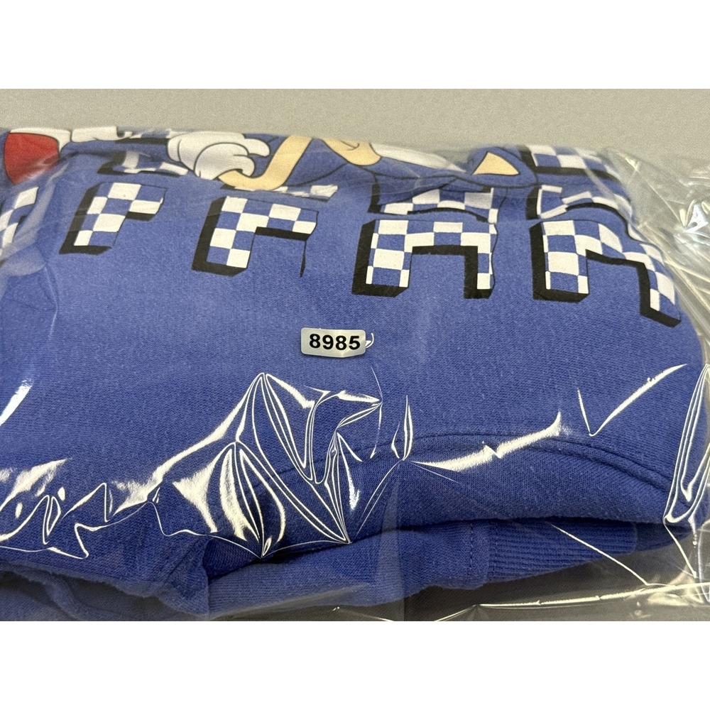 SONIC THE HEDGEHOG Graphic Pullover Hoodie M Blue 60%COTTON 40%POLYESTER - Picture 9 of 9